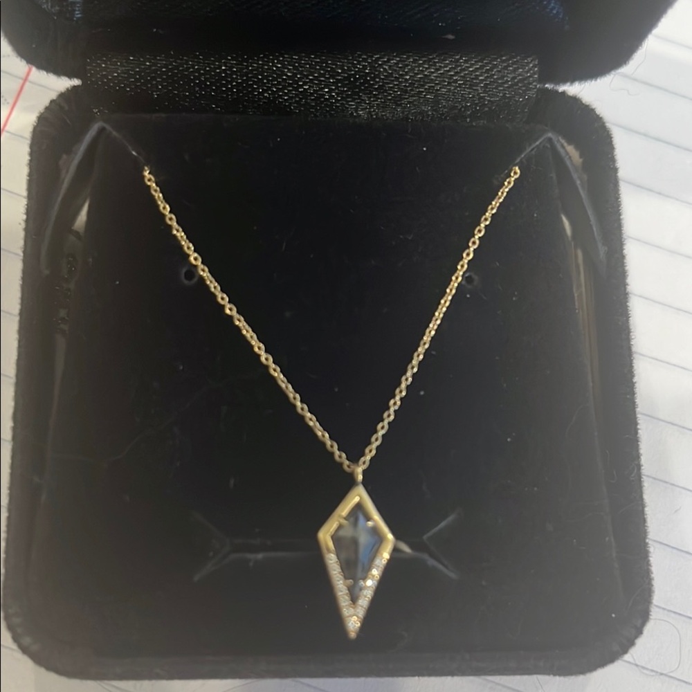 Shane Company Zetta Pepper Diamond Pendant 14K Gold 22” Necklace